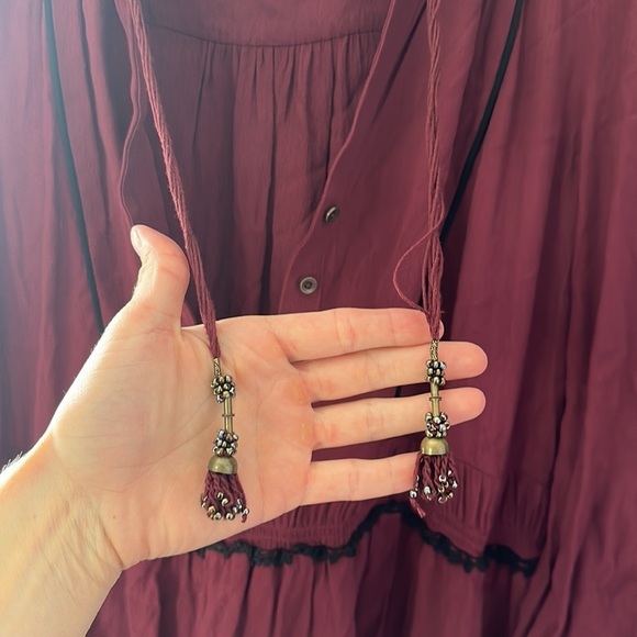 Anthropologie red long sleeve dress - Picture 4 of 6